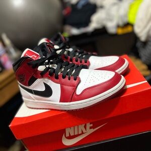 Black Red and White Jordan 1s